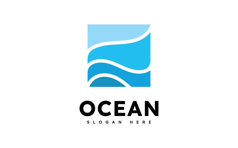 Ocean Wave Logo Template Vector, Ocean einfaches und modernes Logodesign 5