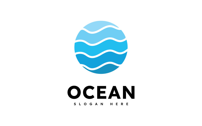 Ocean Wave Logo Template Vector, Ocean einfaches und modernes Logodesign 7