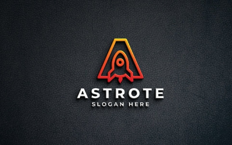 Raketa vypuštění písmene A Logo