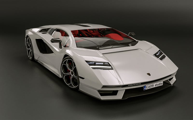 Modello 3D della Lamborghini Countach 2022