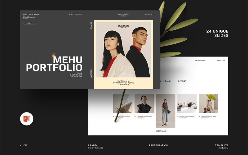 Modello PowerPoint per portfolio Mehu