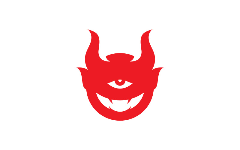 Duivelslogo symbool vector sjabloonontwerp 1