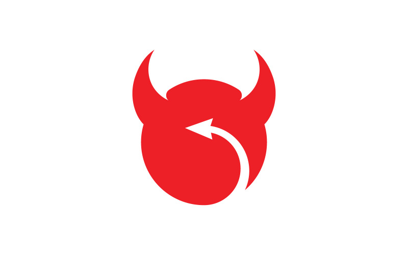 Duivelslogo symbool vector sjabloonontwerp 6