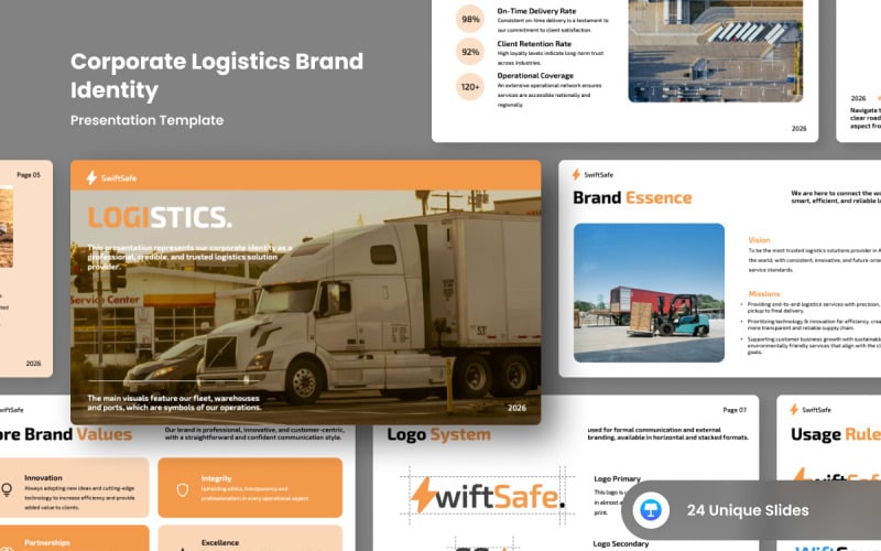 Modello di presentazione del marchio logistico