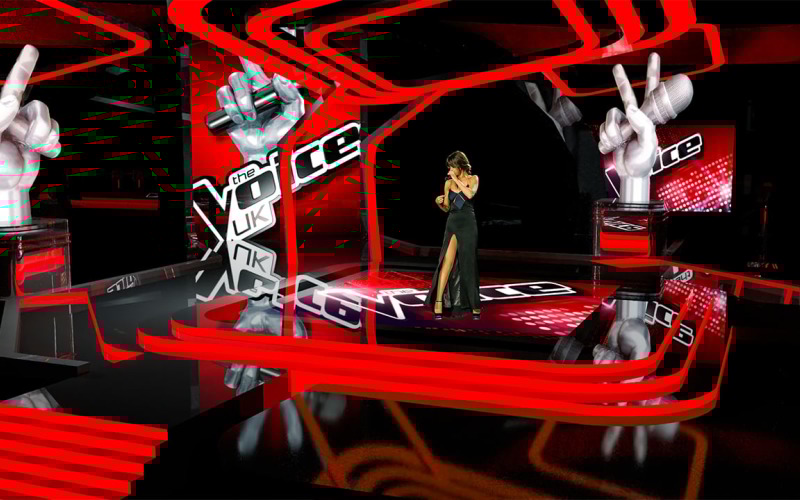 Model 3D studia programu telewizyjnego The Voice