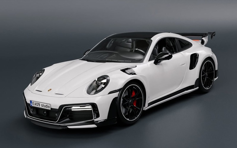 Modello 3D sintonizzato della Porsche 911 Turbo S del 2022