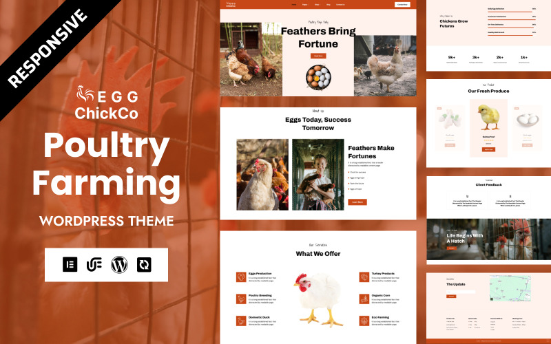 ChickCo - Eenden- en pluimveeboerderijen WordPress WooCommerce Elementor-thema