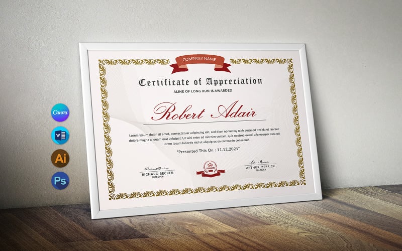 Editable Certificate of Appreciation Template | Canva & Word