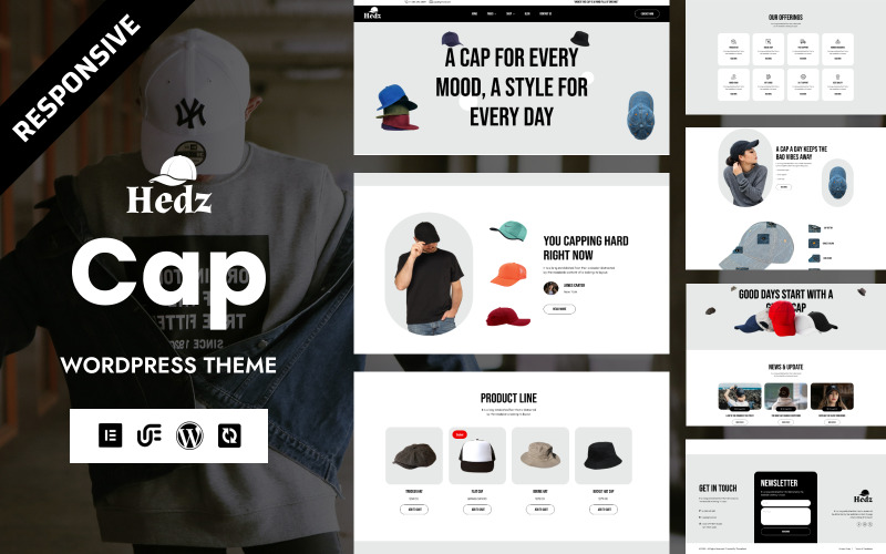 Hedz - Thème WordPress WooCommerce Elementor pour boutique de chapeaux fantaisie