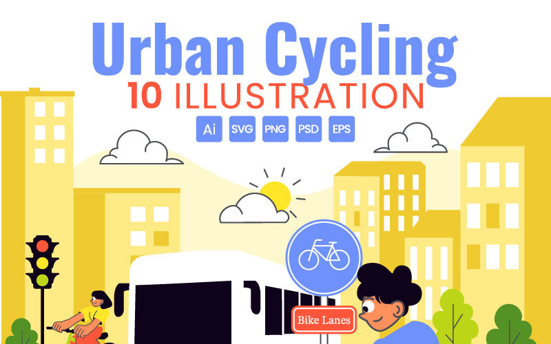 10 illustrations de cyclisme urbain