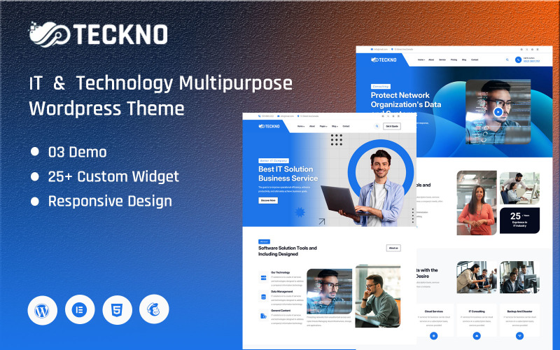 Teckno – багатосторінкова тема WordPress для ІТ та технологічних рішень