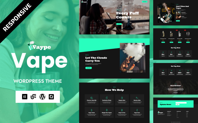 Vaype - шаблон для магазина вейпов и табака WooCommerce Elementor