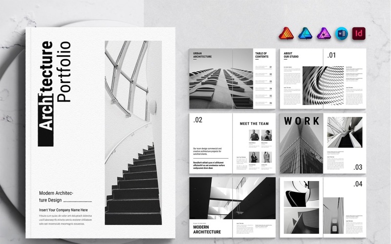 Architecture Portfolio Template Design Layout For MS Word InDesign And 