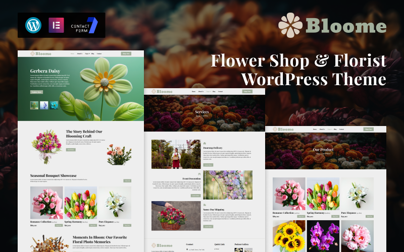 Bloome – Çiçekçi ve Çiçekçi WordPress Teması