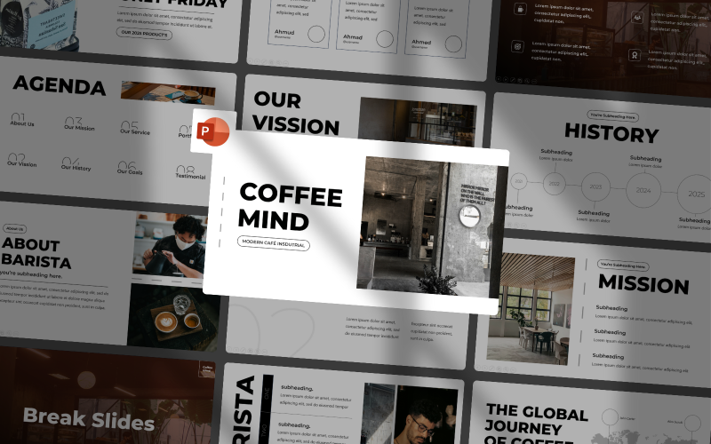 Coffeemind – Modello PowerPoint per caffetteria e barista