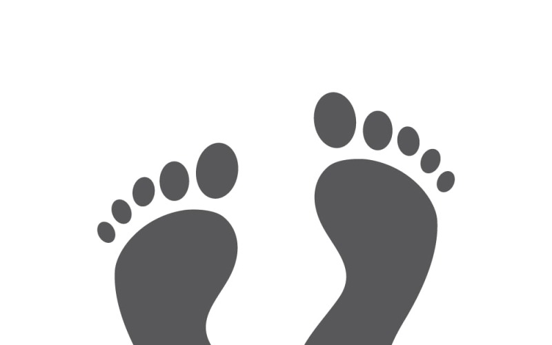 Aanpasbaar pictogram met menselijke voetafdrukken in modern monochroom ontwerp