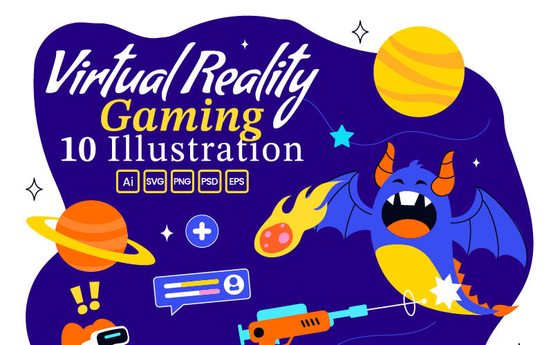 10 Illustrationer av virtuell verklighetsspel