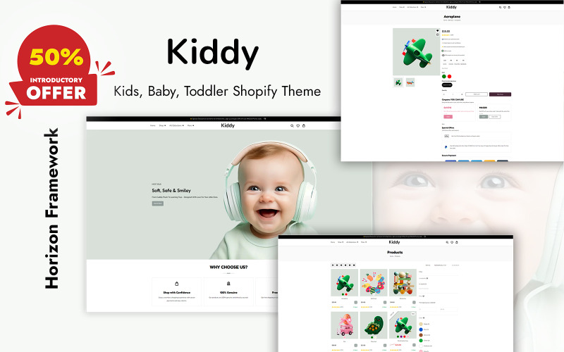 Kiddy – Быстро загружаемая тема Shopify для мам и малышей