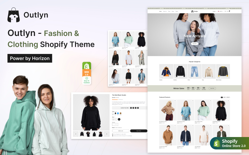 Outlyn – тема Shopify 2.0 для одежды и моды