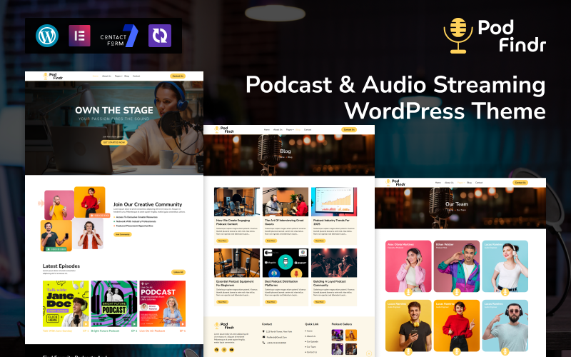 PodFindr – Podcast ve Ses Yayını WordPress Teması