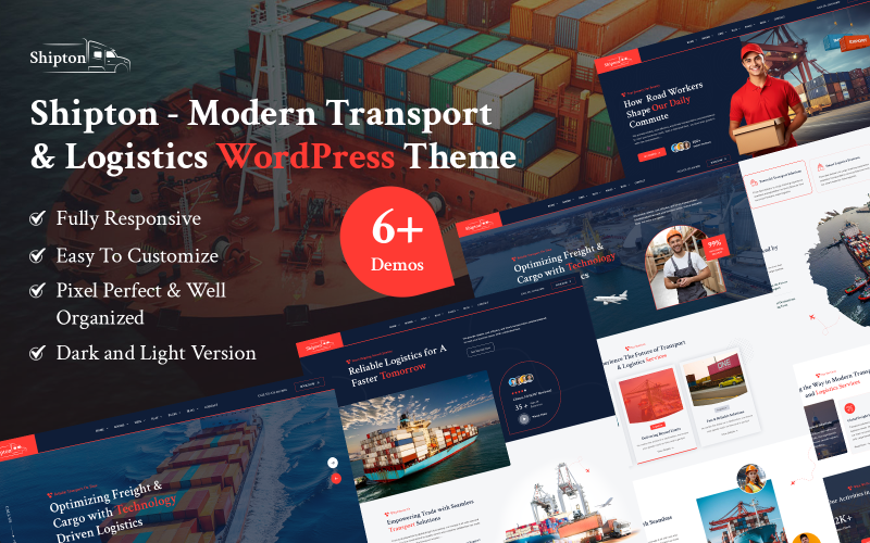 Shipton – WordPress-tema för frakt, frakt, transport och logistiktjänster.