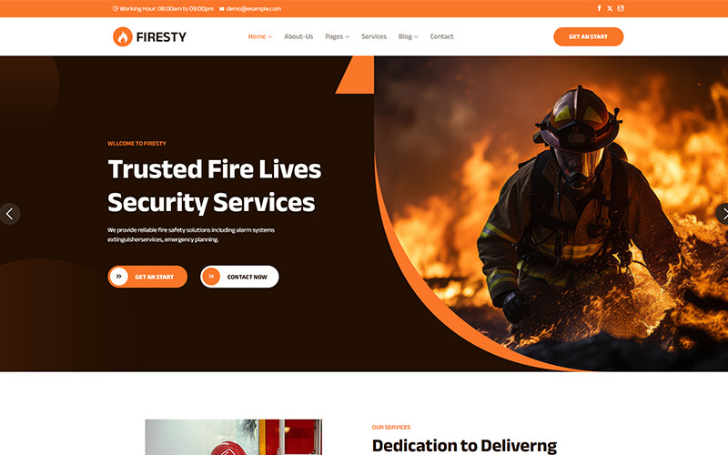 Firesty - Vigile del fuoco Elementor WordPress Them