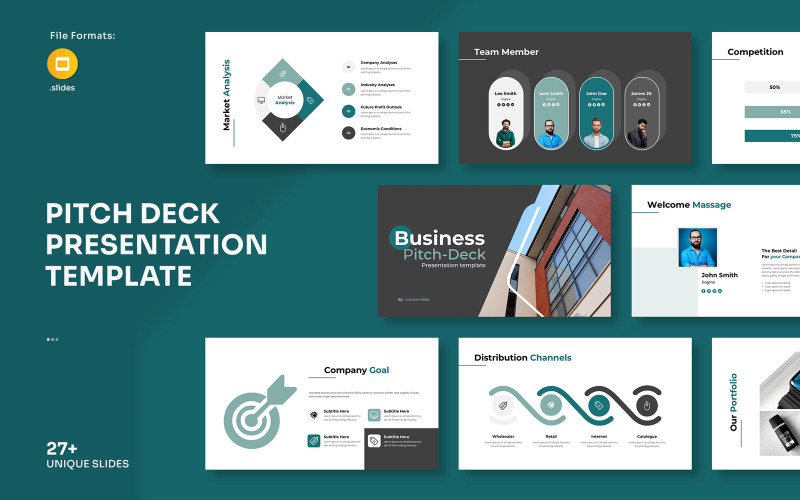 Шаблон презентации Google PitchDeck для бизнеса (PPTX)