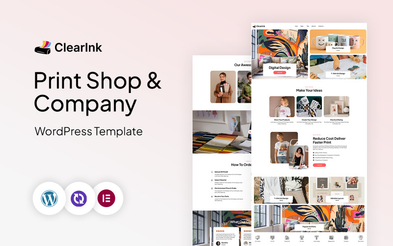ClearInk – WordPress CMS Elementor-Vorlage für Druckereien und Druckunternehmen