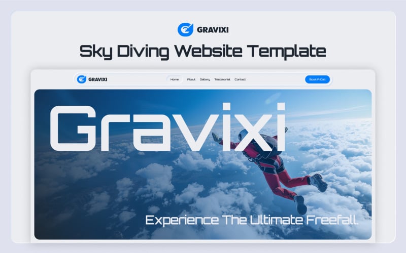 Gravixi – Шаблон NextJs для прыжков с парашютом для экстремальных видов спорта