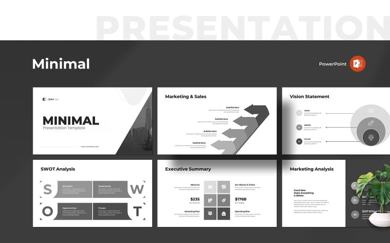Минимальная презентация — шаблон PowerPoint
