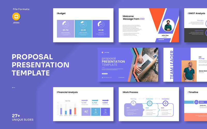Шаблон предложения проекта для Google Slides