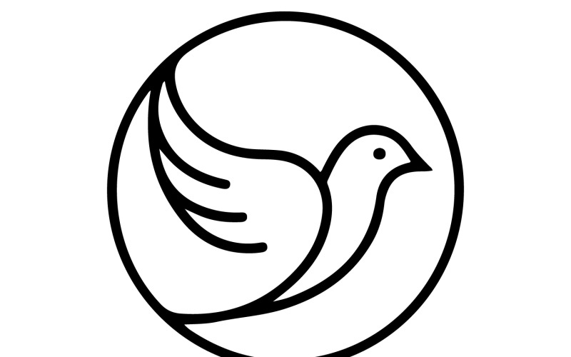 The dove silhouette vector art illustration