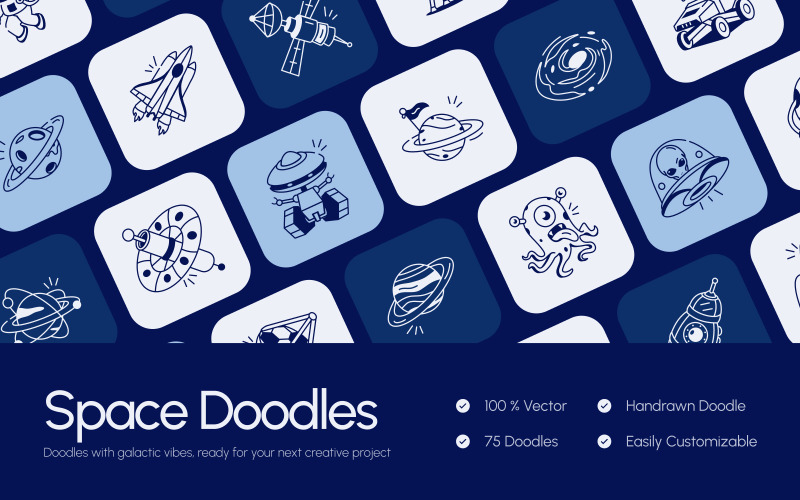 Set di disegni artistici moderni sullo spazio