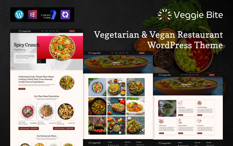 VeggieBite – WordPress-tema för vegetarisk och vegansk restaurang