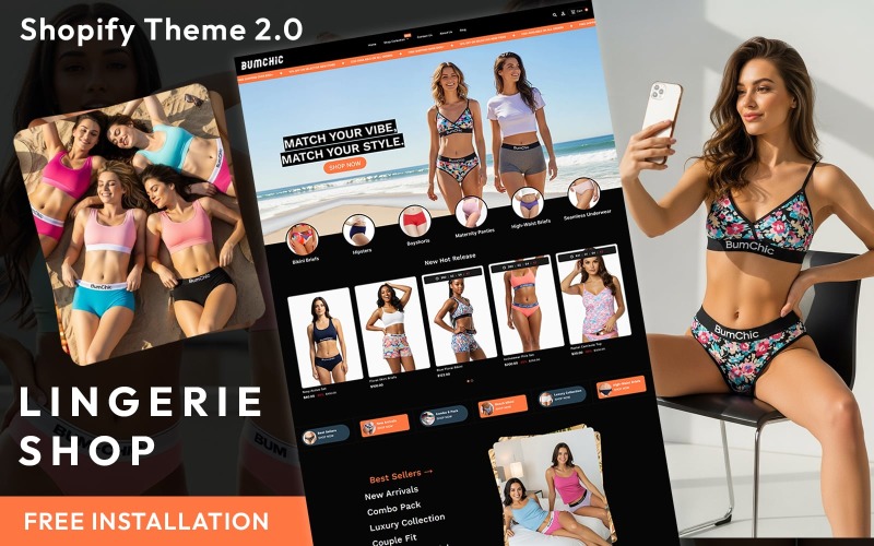 Bumchic - Tema Shopify responsivo multifuncional para roupas de dormir