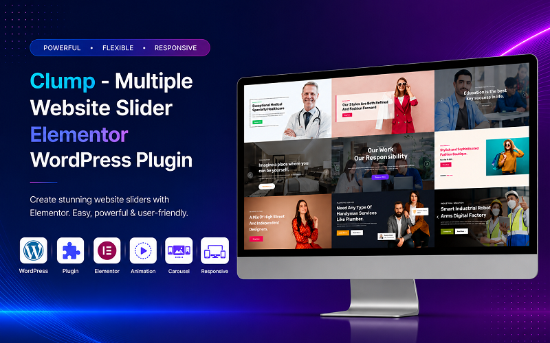 Clump - Multiple Website Slider Elementor WordPress Plugin