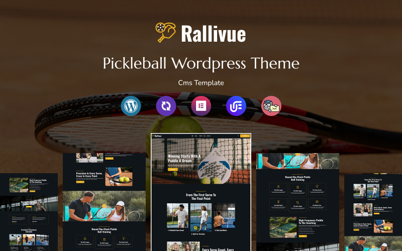 Rallivue - Tema WordPress reattivo multiuso per club di pickleball