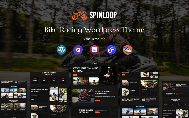 Spinloop — многоцелевая адаптивная тема WordPress для гоночного клуба