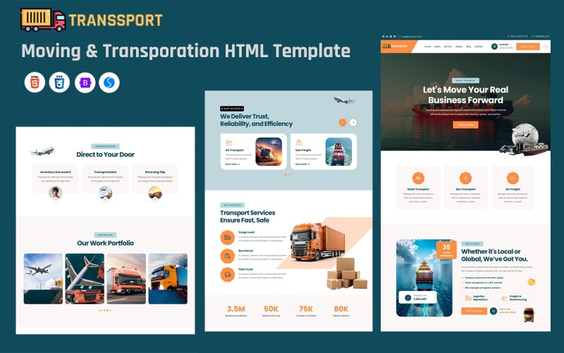 Transport - Flytt- och transport HTML-mall