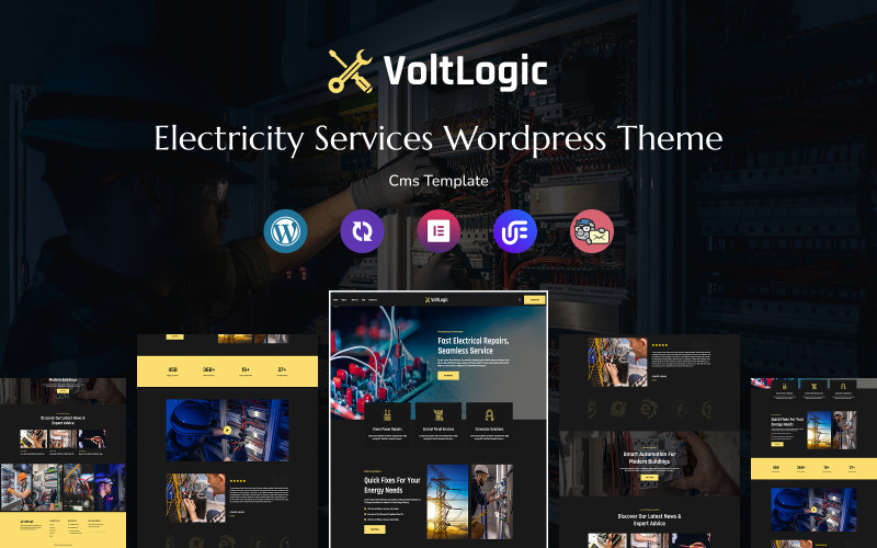 Voltlogic - Tema WordPress Responsivo Multiuso para Serviços de Eletricidade