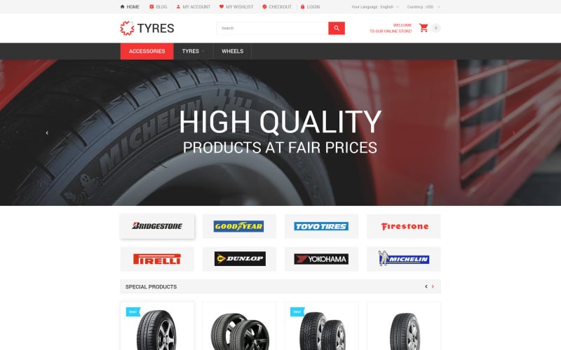 Car Wheels Online Store Magento Theme