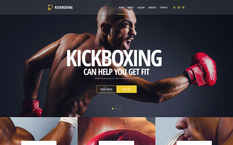 Modèle de site Web de kickboxing