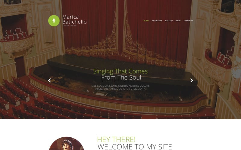 Modèle de site Web Opera Singer