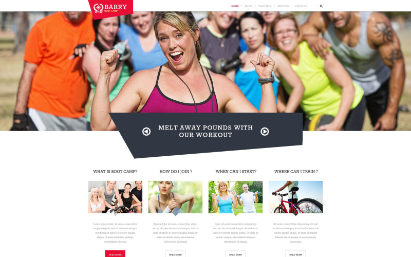 Modello di sito Web reattivo campeggio