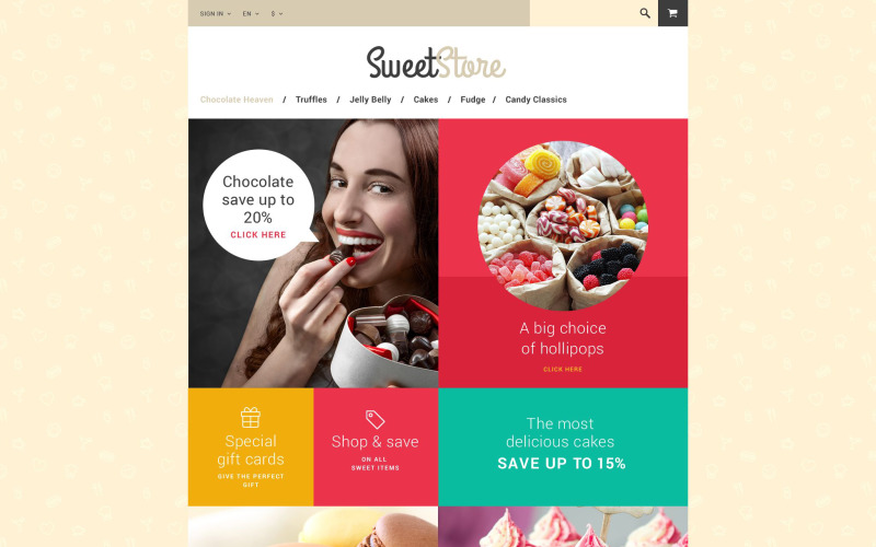 Motyw Sweetie PrestaShop