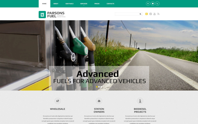 Parsons Fuel Website-Vorlage