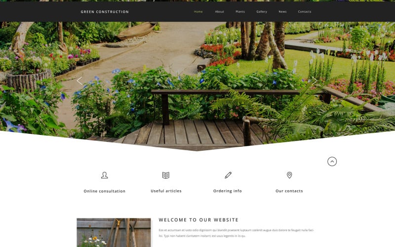 Шаблон веб-сайта зеленого строительства