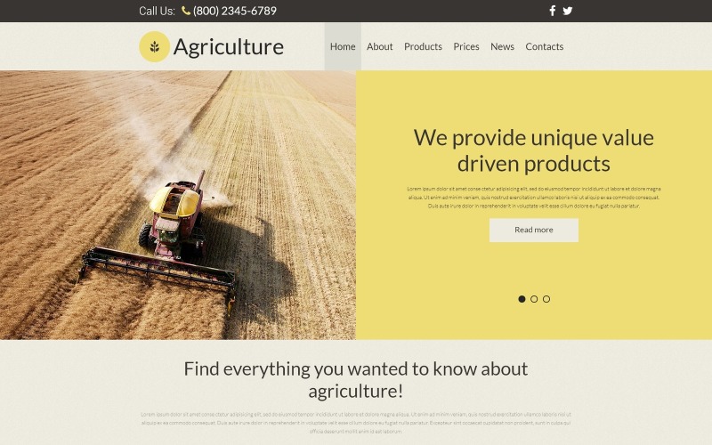 Šablona Joomla reagující na zemědělství