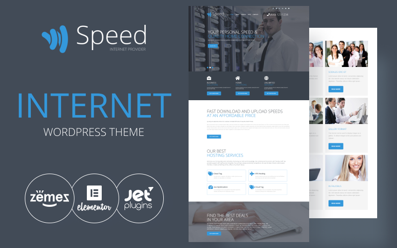 Speed - Internet téma az Elementor Builder WordPress témával