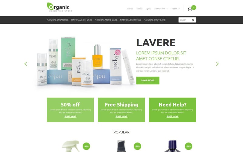 Tema de PrestaShop de productos orgánicos